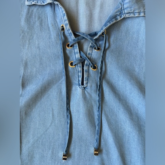 🌿🦋 Jones New York Sleeveless Chambray Jean Top - Picture 4 of 6